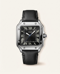 leather black silver
